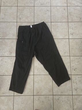 Women's Black Elastic-Waist Scrub Pants By Wonder WINK